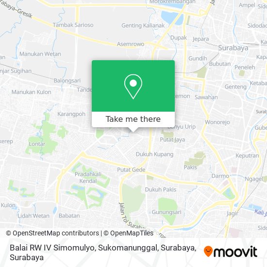 Balai RW IV Simomulyo, Sukomanunggal, Surabaya map