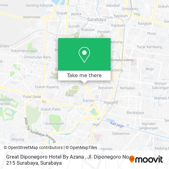 Great Diponegoro Hotel By Azana , Jl. Diponegoro No 215 Surabaya map