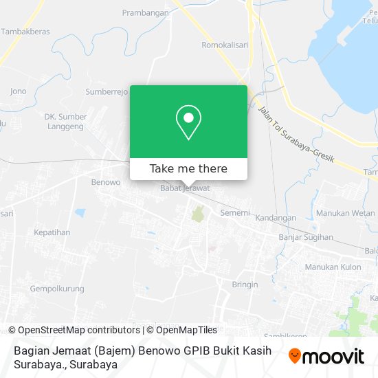 Bagian Jemaat (Bajem) Benowo GPIB Bukit Kasih Surabaya. map