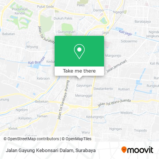 Jalan Gayung Kebonsari Dalam map