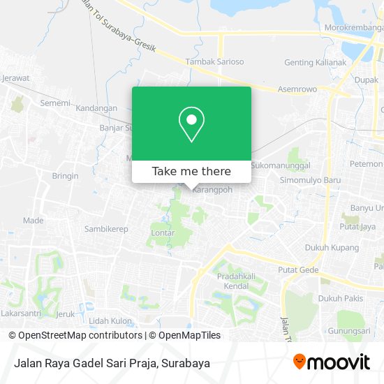 Jalan Raya Gadel Sari Praja map