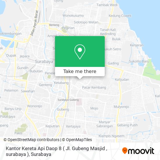 Kantor Kereta Api Daop 8 ( Jl. Gubeng Masjid , surabaya ) map