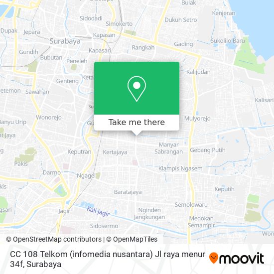 CC 108 Telkom (infomedia nusantara) Jl raya menur 34f map