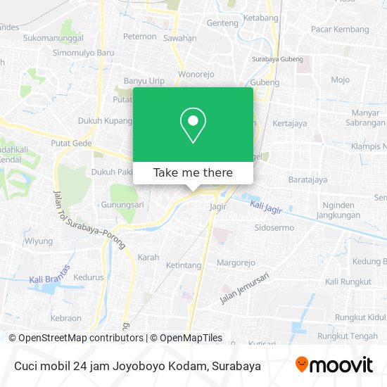 Cuci mobil 24 jam Joyoboyo Kodam map