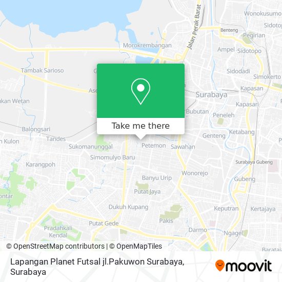 Lapangan Planet Futsal jl.Pakuwon Surabaya map