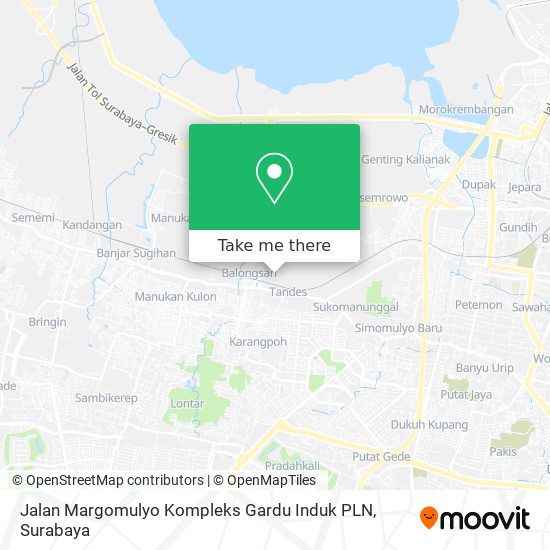 Jalan Margomulyo Kompleks Gardu Induk PLN map