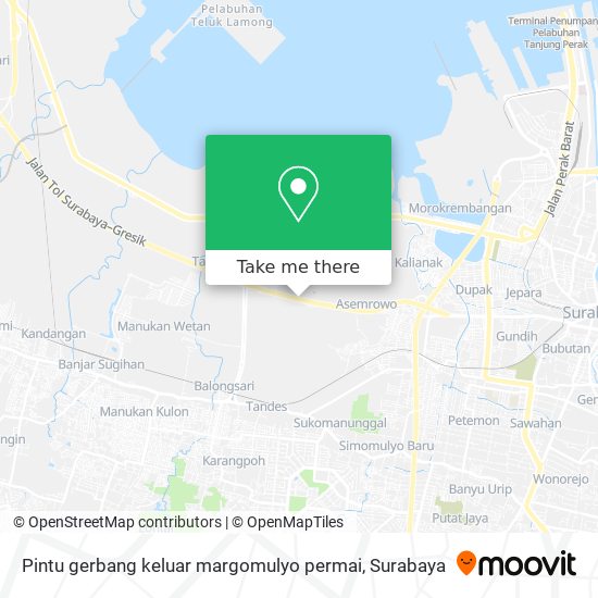 Pintu gerbang keluar margomulyo permai map