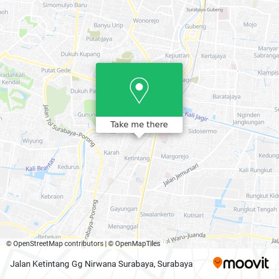 Jalan Ketintang Gg Nirwana Surabaya map