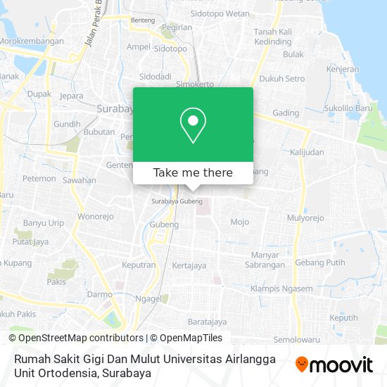 Rumah Sakit Gigi Dan Mulut Universitas Airlangga Unit Ortodensia map