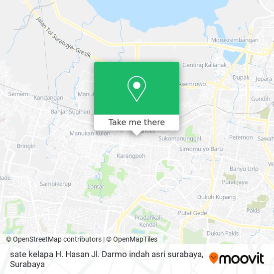 sate kelapa H. Hasan Jl. Darmo indah asri surabaya map