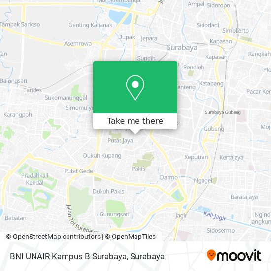 BNI UNAIR Kampus B Surabaya map