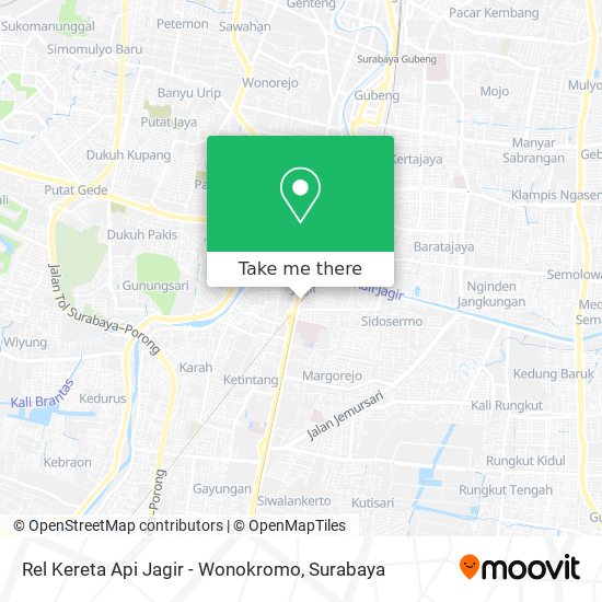 Rel Kereta Api Jagir - Wonokromo map