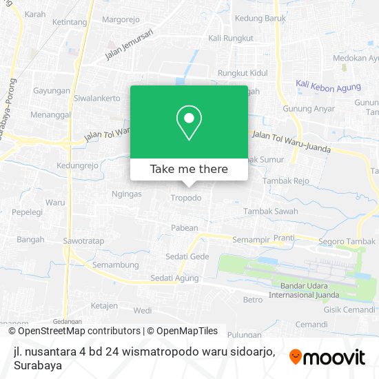 jl. nusantara 4 bd 24 wismatropodo waru sidoarjo map