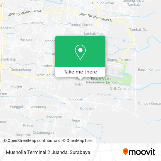 Musholla Terminal 2 Juanda map