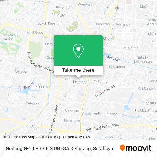 Gedung G-10 P3B FIS UNESA Ketintang map