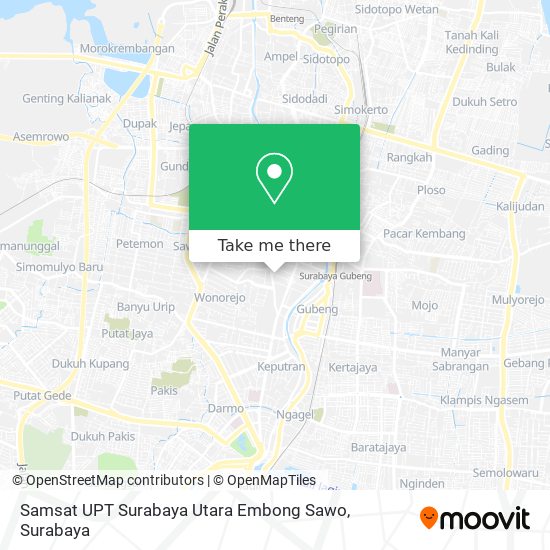 Samsat UPT Surabaya Utara Embong Sawo map