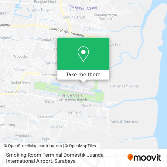 Smoking Room Terminal Domestik Juanda International Airport map