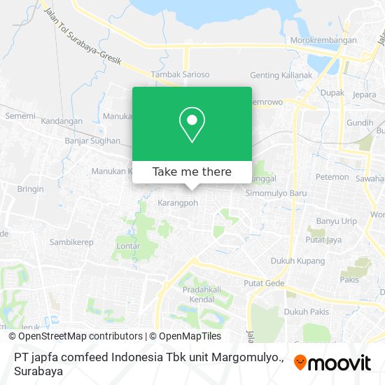 PT japfa comfeed Indonesia Tbk unit Margomulyo. map