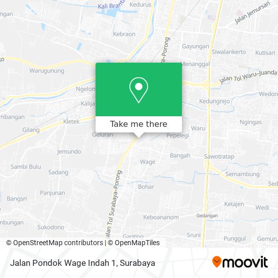 Jalan Pondok Wage Indah 1 map