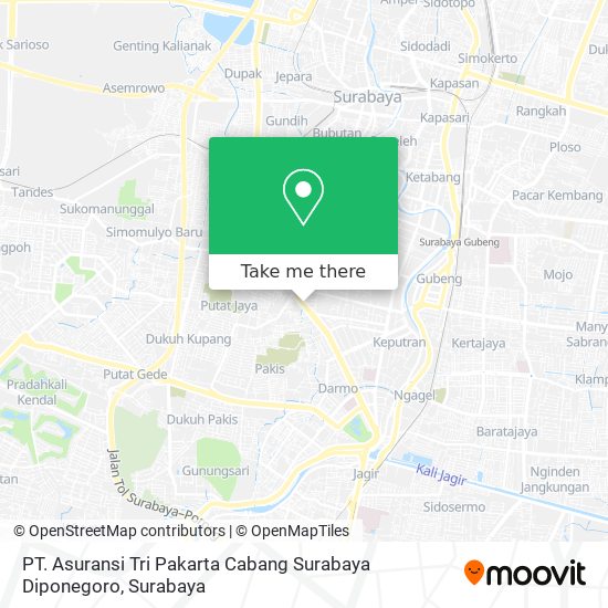 PT. Asuransi Tri Pakarta Cabang Surabaya Diponegoro map