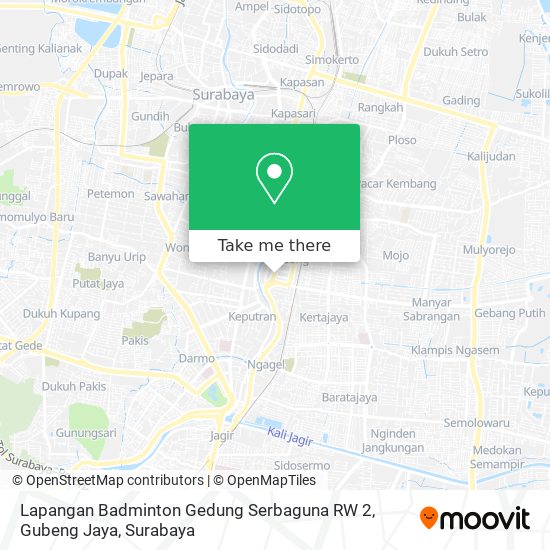 Lapangan Badminton Gedung Serbaguna RW 2, Gubeng Jaya map