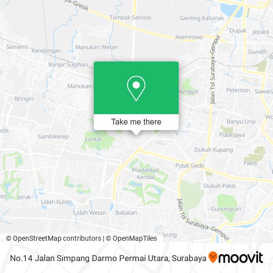 No.14 Jalan Simpang Darmo Permai Utara map