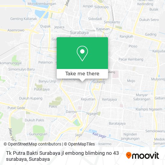 Tk Putra Bakti Surabaya jl embong blimbing no 43 surabaya map