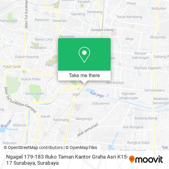 Ngagel 179-183 Ruko Taman Kantor Graha Asri K15-17 Surabaya map