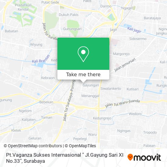 Pt.Vaganza Sukses Internasional " Jl.Gayung Sari XI No.33" map