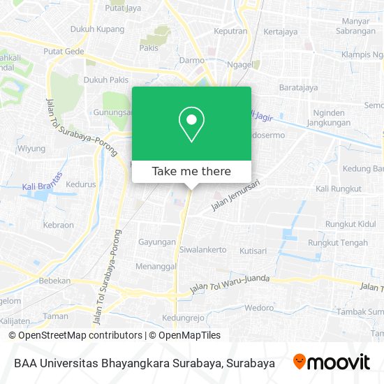 BAA Universitas Bhayangkara Surabaya map