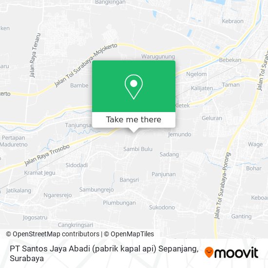 PT Santos Jaya Abadi (pabrik kapal api) Sepanjang map