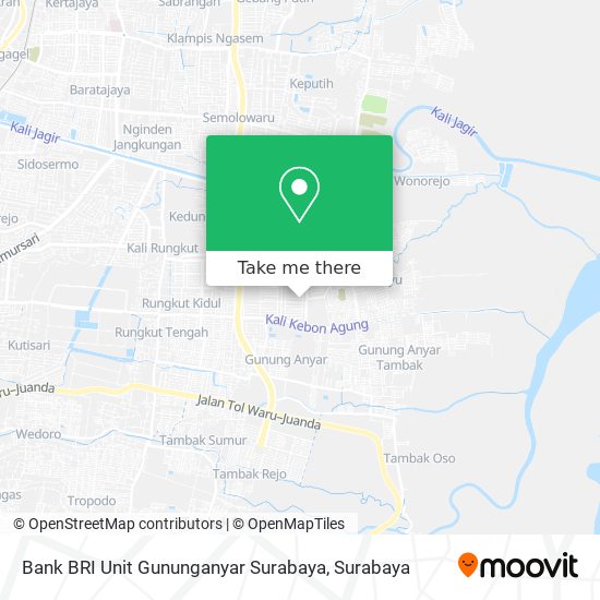 Bank BRI Unit Gununganyar Surabaya map