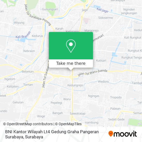 BNI Kantor Wilayah Lt4 Gedung Graha Pangeran Surabaya map