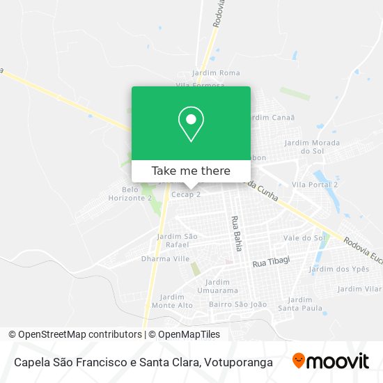 Mapa Capela São Francisco e  Santa Clara