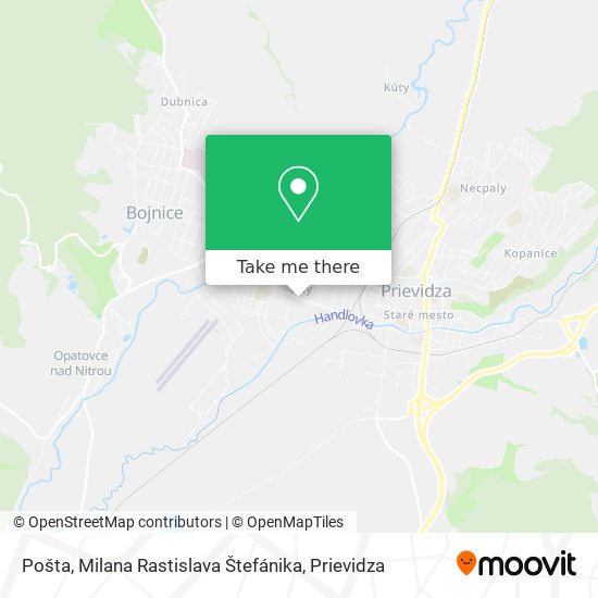 Pošta, Milana Rastislava Štefánika map