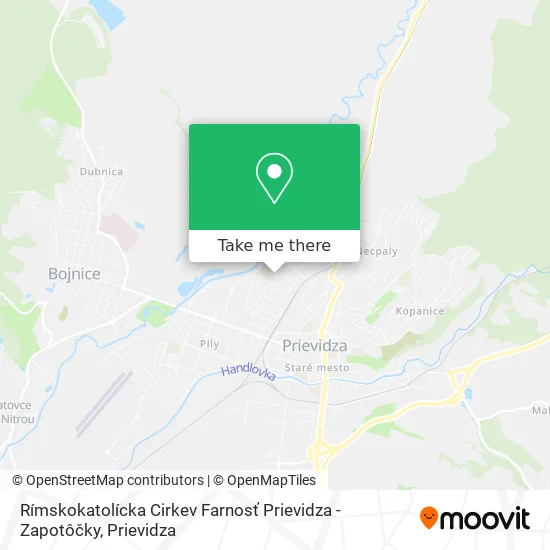 Rímskokatolícka Cirkev Farnosť Prievidza - Zapotôčky map