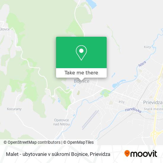 Malet - ubytovanie v súkromí Bojnice map