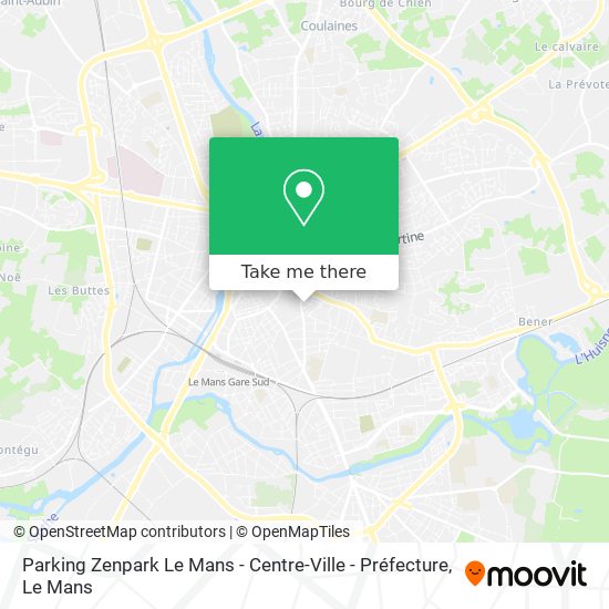 Parking Zenpark Le Mans - Centre-Ville - Préfecture map