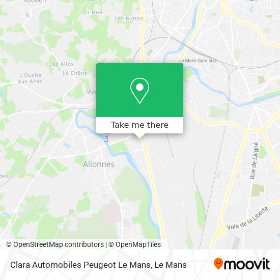 Clara Automobiles Peugeot Le Mans map