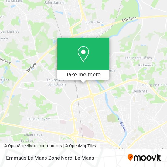 Emmaüs Le Mans Zone Nord map