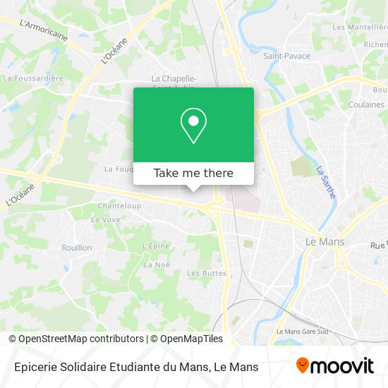 Epicerie Solidaire Etudiante du Mans map