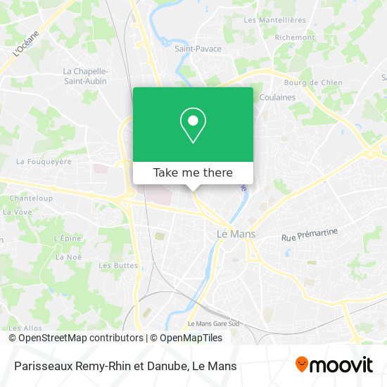 Parisseaux Remy-Rhin et Danube map