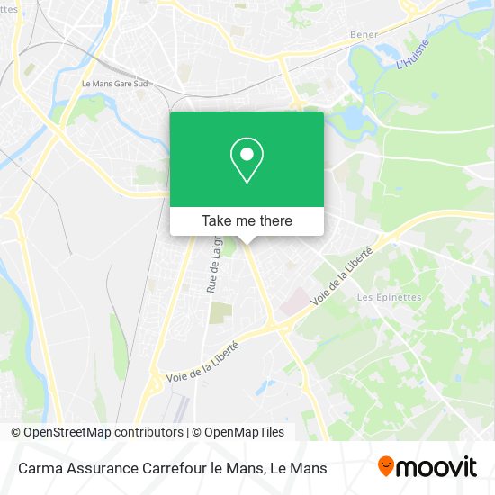 Carma Assurance Carrefour le Mans map