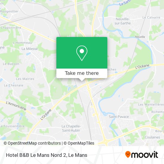 Hotel B&B Le Mans Nord 2 map