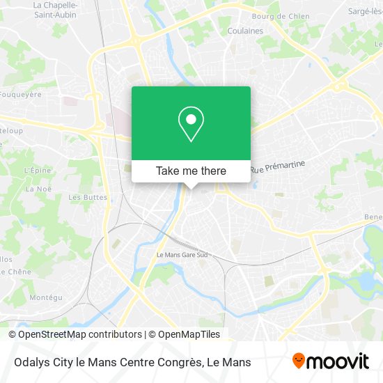 Odalys City le Mans Centre Congrès map