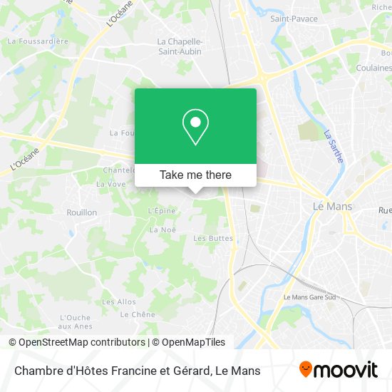Chambre d'Hôtes Francine et Gérard map
