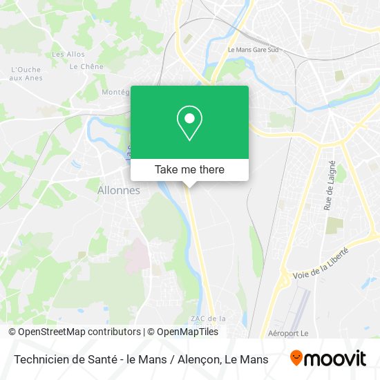 Technicien de Santé - le Mans / Alençon map