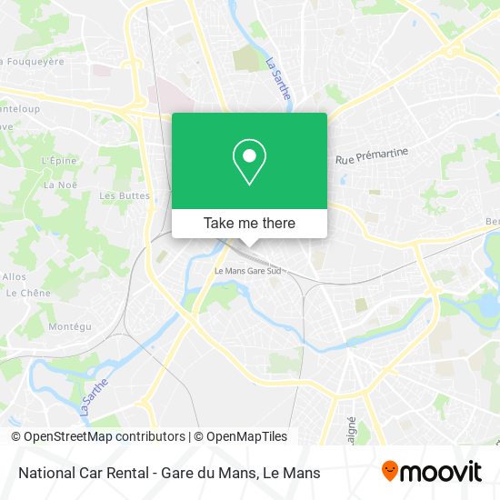 Mapa National Car Rental - Gare du Mans