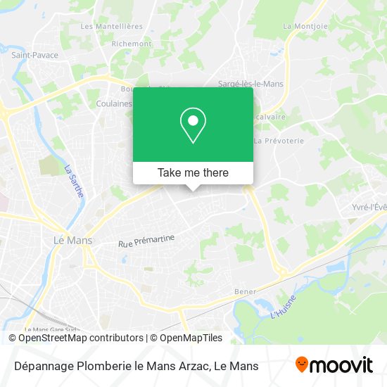 Dépannage Plomberie le Mans Arzac map