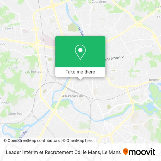 Leader Intérim et Recrutement Cdi le Mans map
